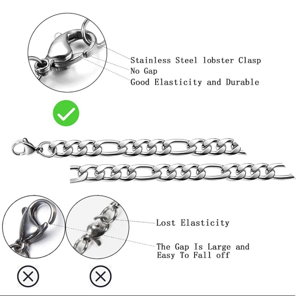 8.5mm/36inch Chunky Unisex Figaro Chain - Picture 4 of 7